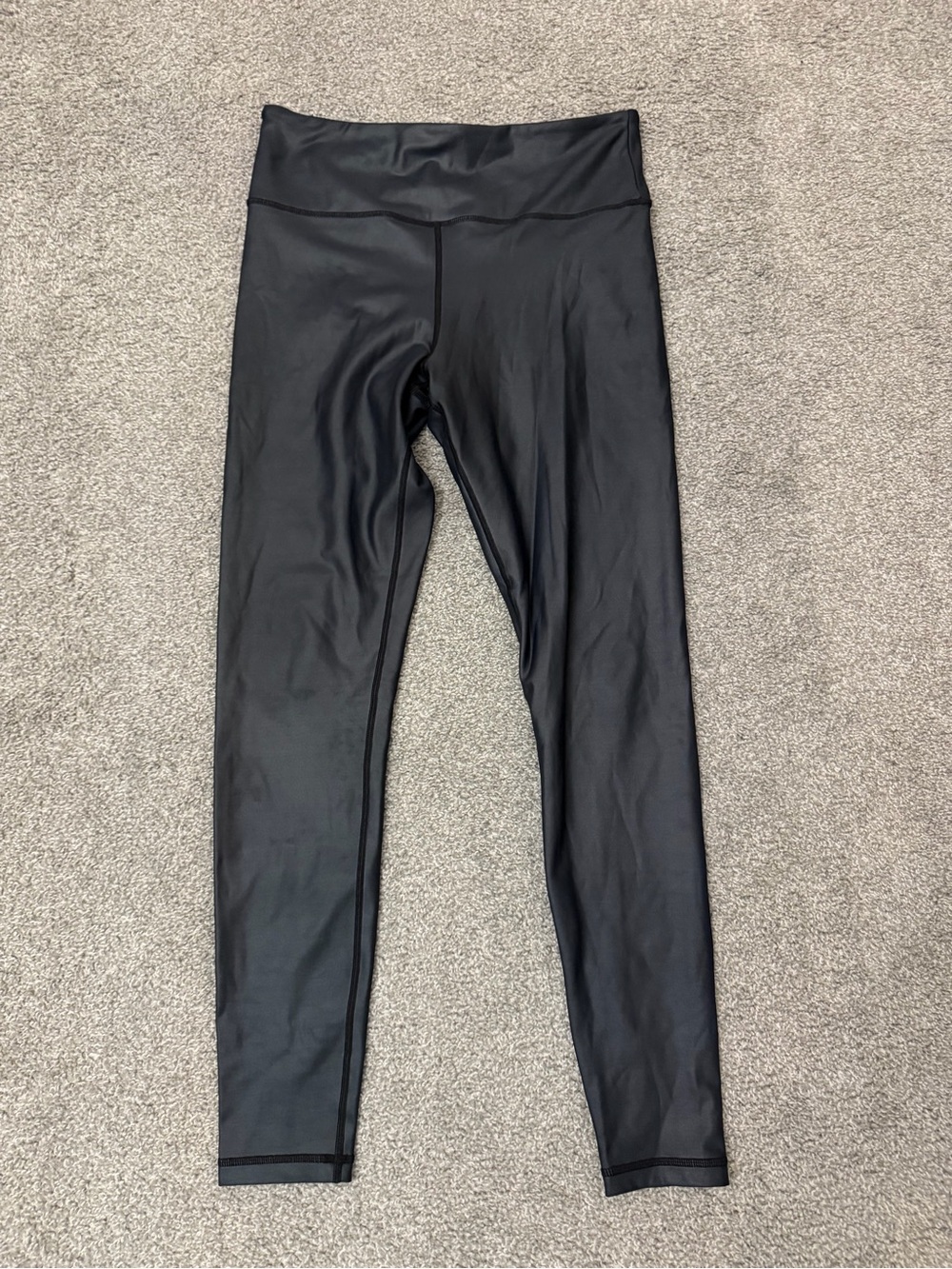 ZYIA Black Faux Leather-Look Leggings size large